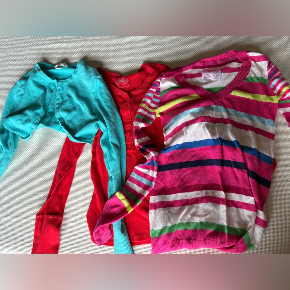 Justice Lot Of 3 Girls Long Sleeve Tops Size 10/12 Children’s Place Strip